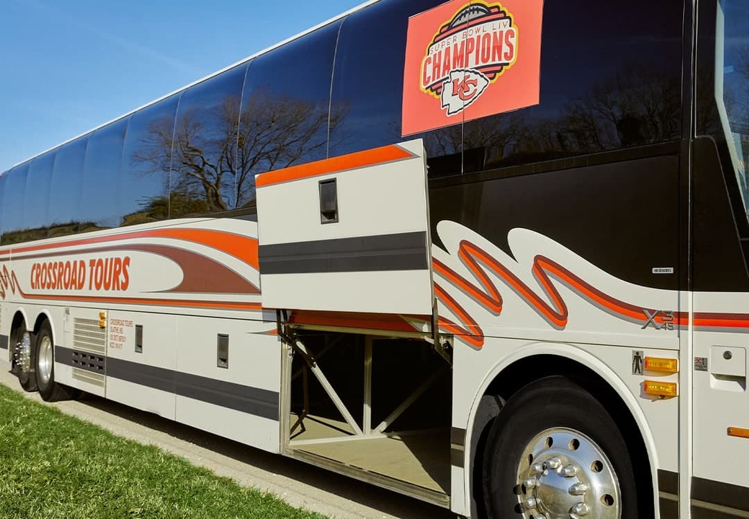 Crossroad Tours motorcoach on the road